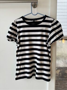 EUC - J Crew Striped Puff Sleeve T-Shirt (100% Cotton)